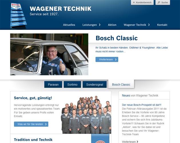 Website Wagener Technik GmbH, Kassel